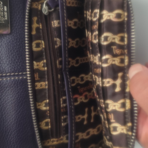 Tignanello Purple Leather Crossbody Bag - Picture 6 of 7